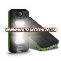 Outdoor camping power bank charger, solar power bank 12000mah